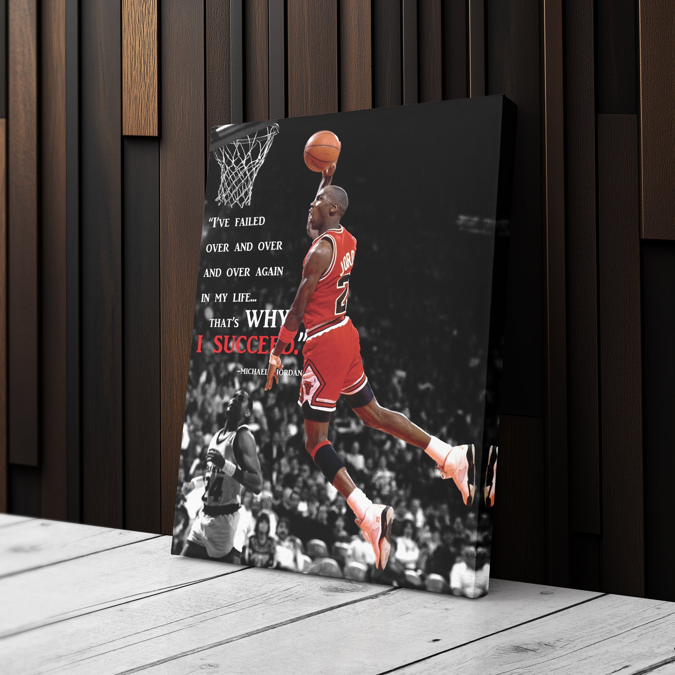 Michael Jordan Inspirational Quote Canvas Wall Art – Chicago Bulls Home Decor