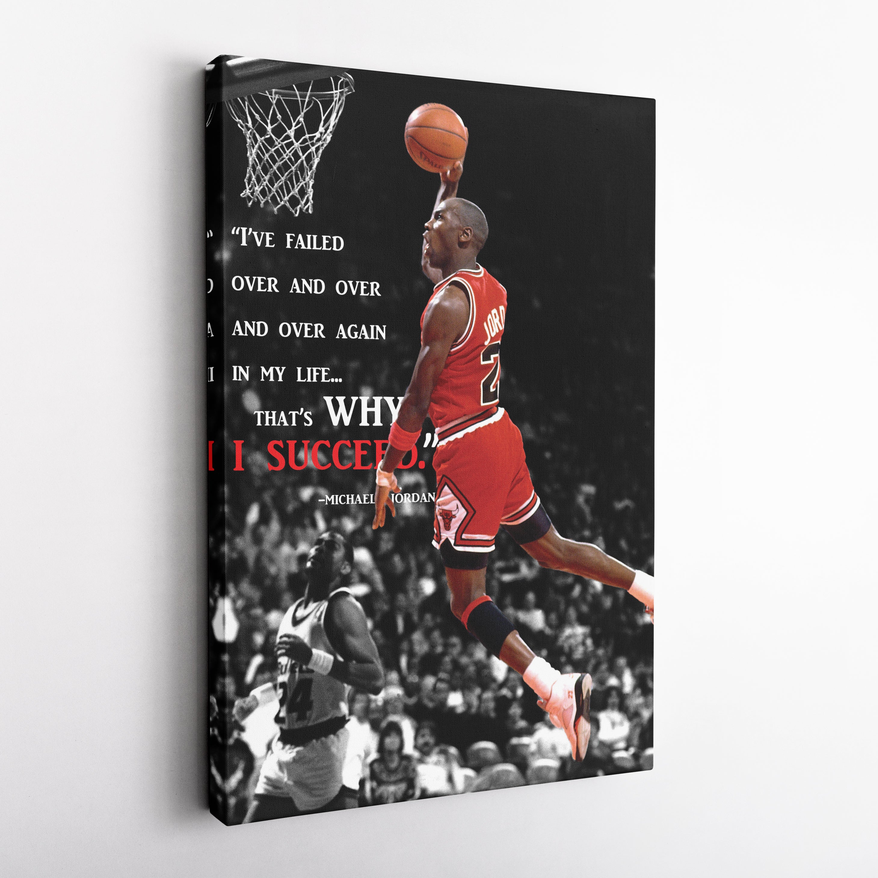 Michael Jordan Inspirational Quote Canvas Wall Art – Chicago Bulls Home Decor