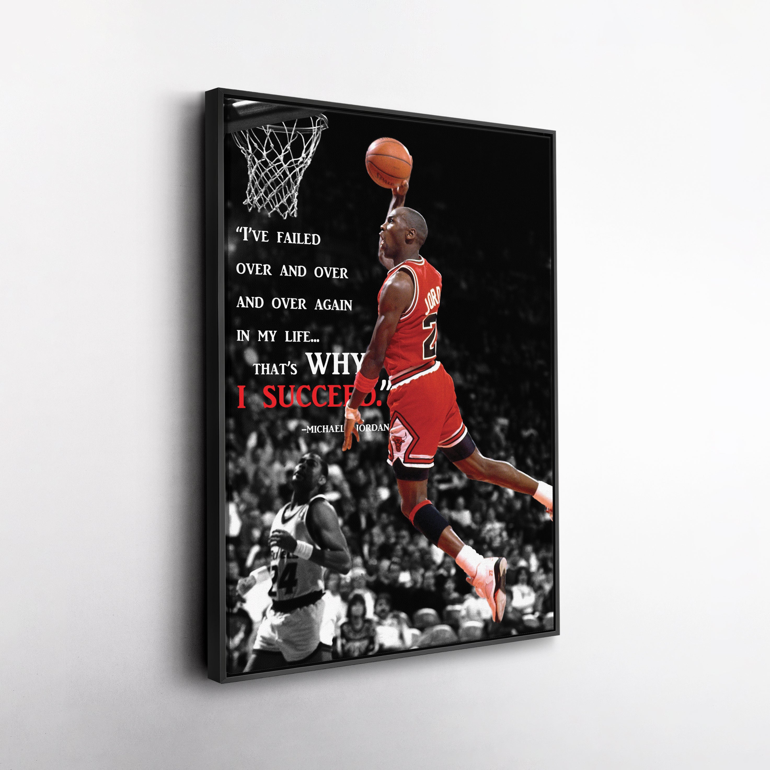 Michael Jordan Inspirational Quote Canvas Wall Art – Chicago Bulls Home Decor