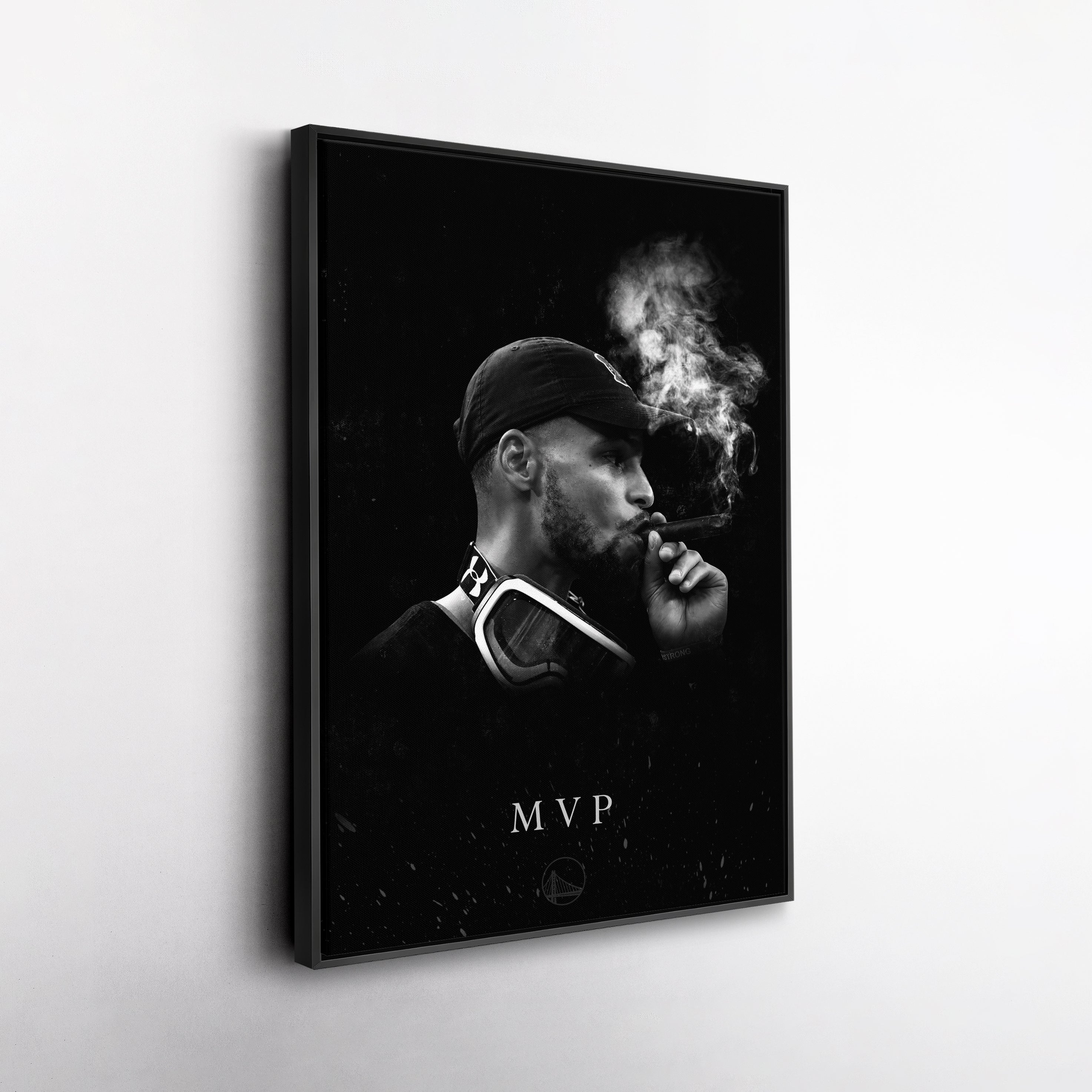 Stephen Curry Cigar Canvas Wall Art – NBA Champion Sports Decor