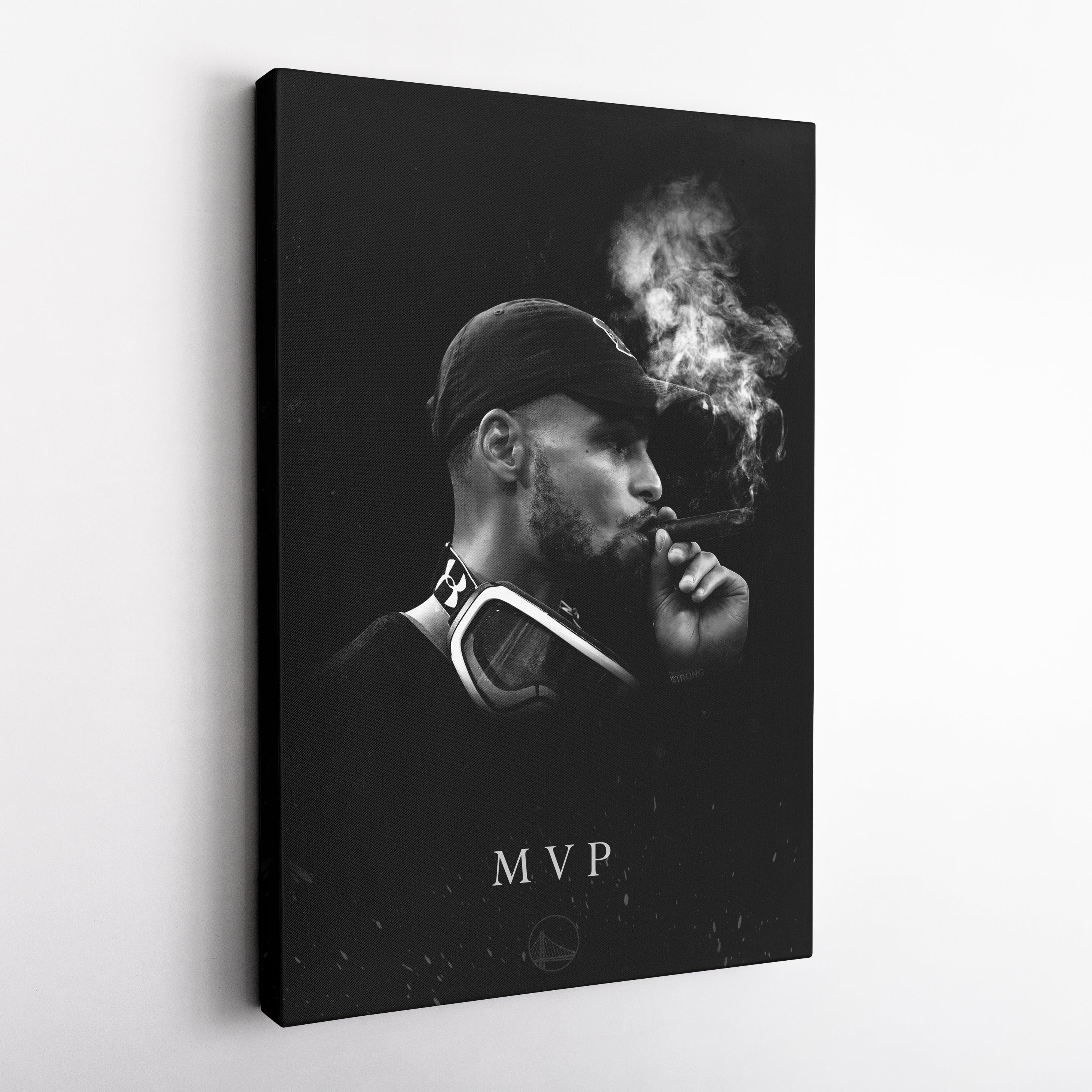 Stephen Curry Cigar Canvas Wall Art – NBA Champion Sports Decor