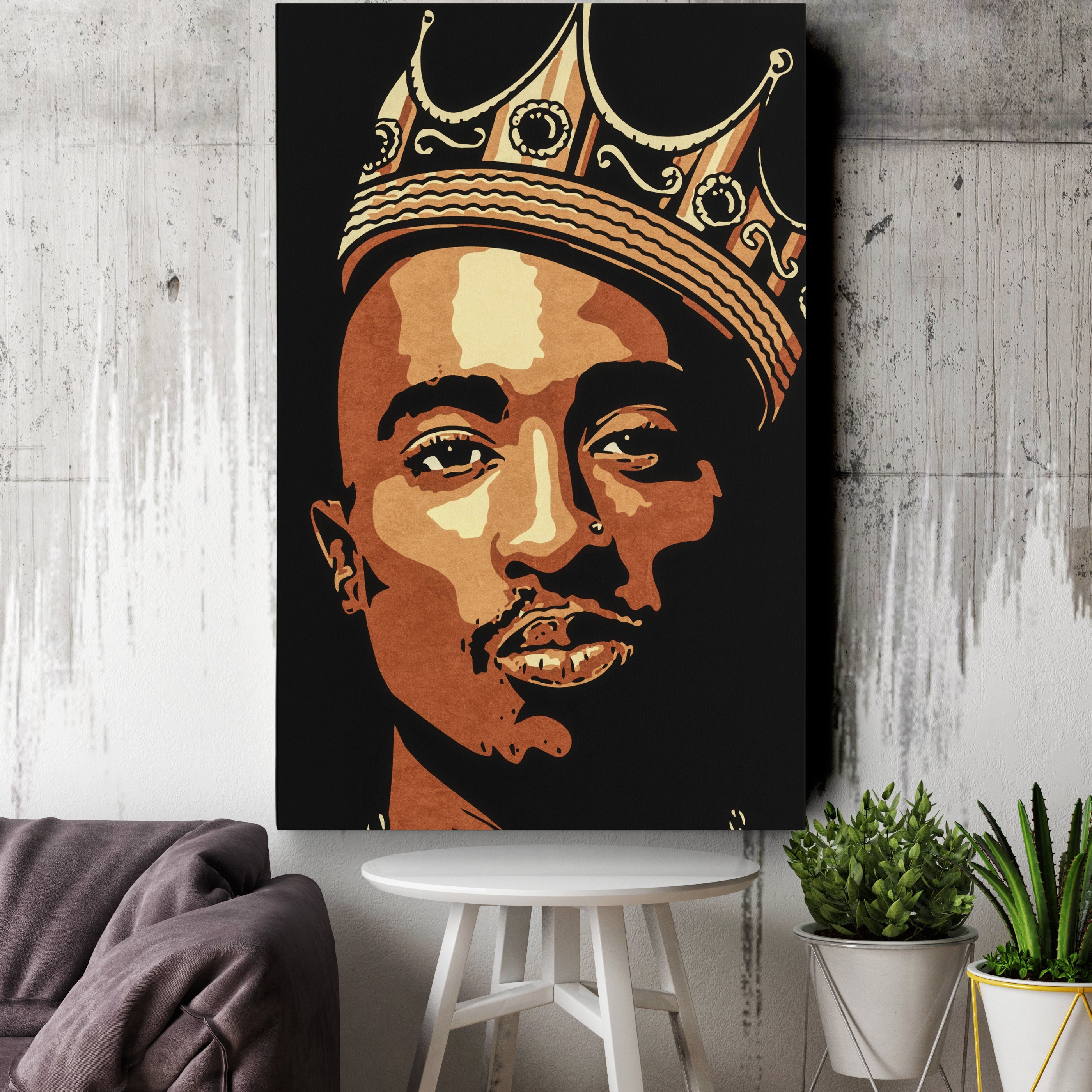 Tupac Canvas Wall Art – Iconic Rap Legend Music Home Decor Print