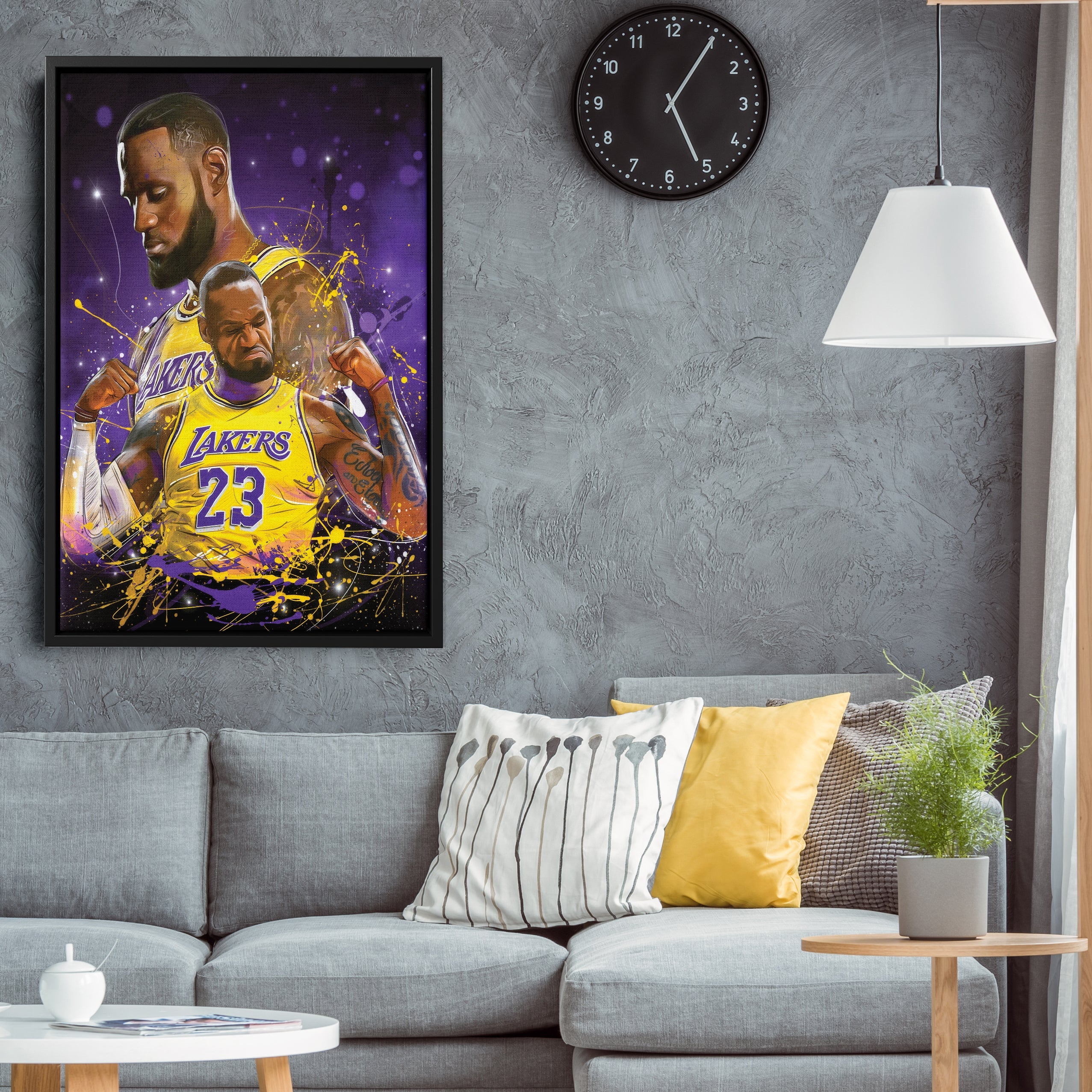LeBron James Lakers Canvas Wall Art – NBA King Basketball Decor