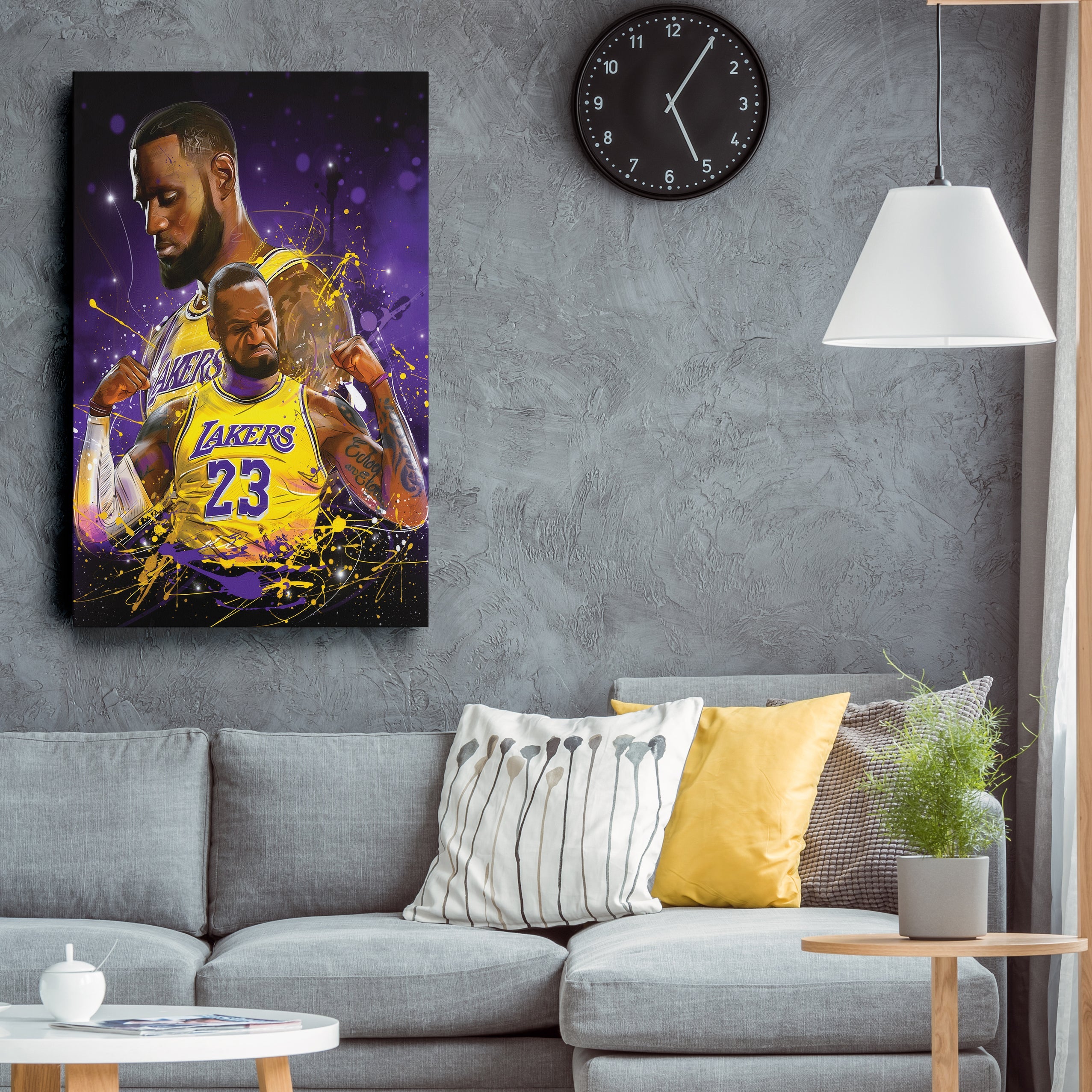 LeBron James Lakers Canvas Wall Art – NBA King Basketball Decor