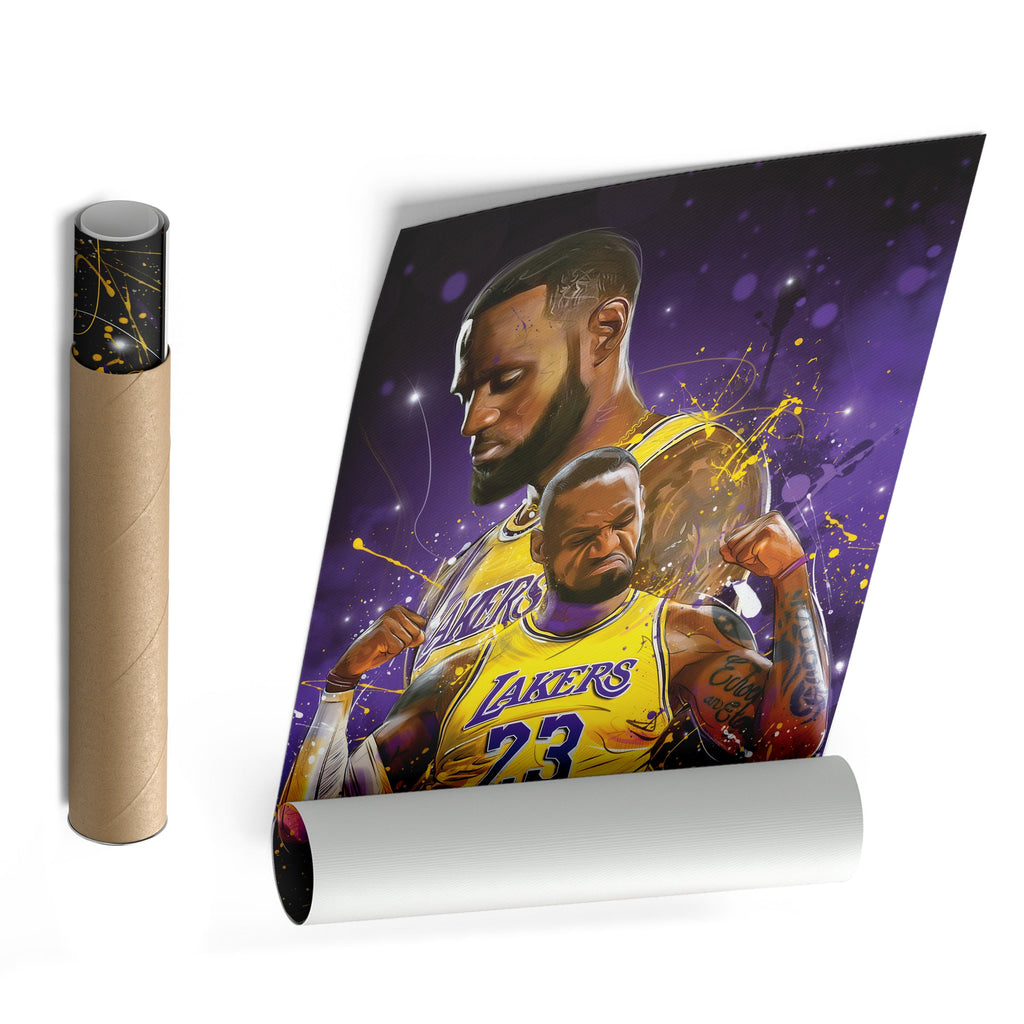 LeBron James Lakers Canvas Wall Art – NBA King Basketball Decor