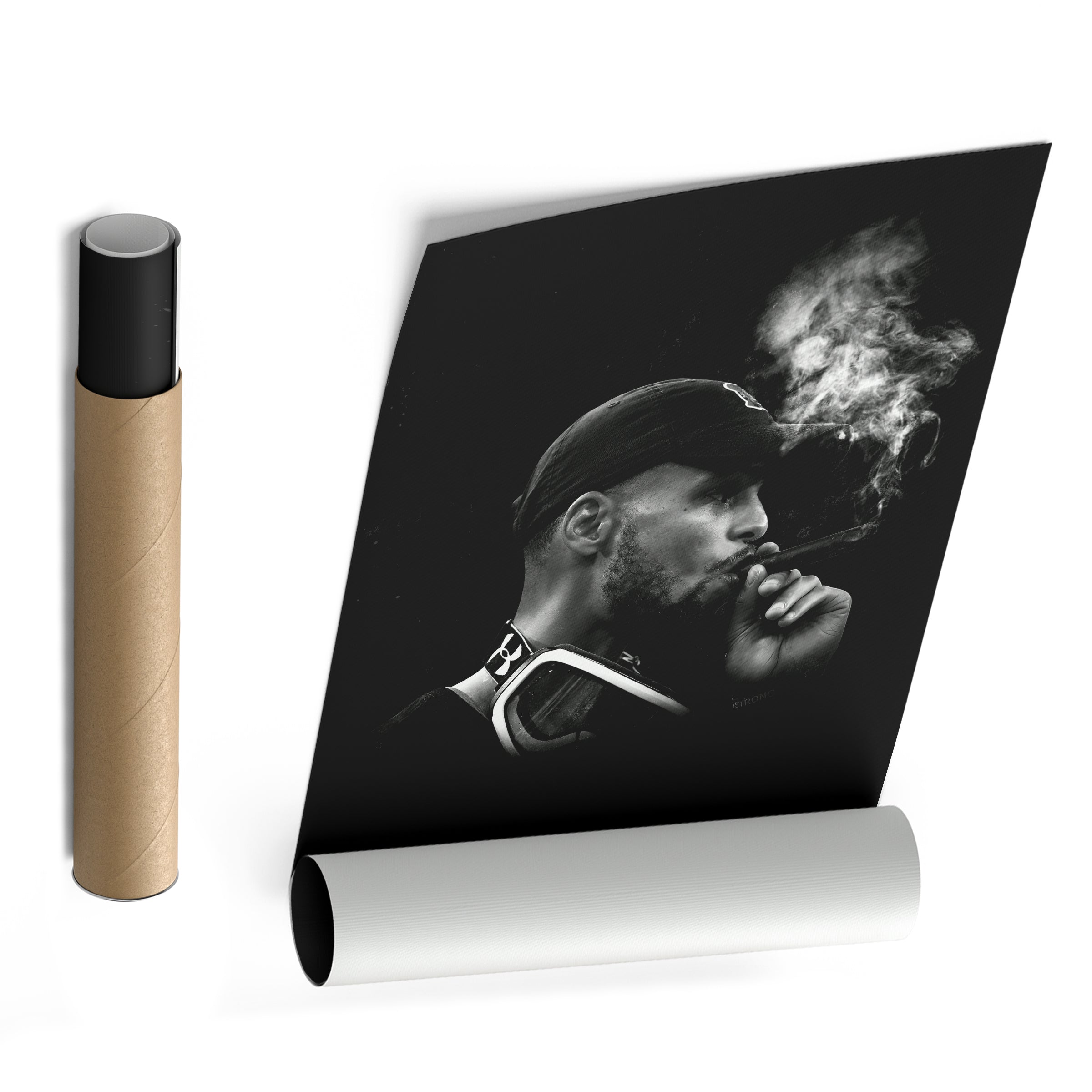 Stephen Curry Cigar Canvas Wall Art – NBA Champion Sports Decor