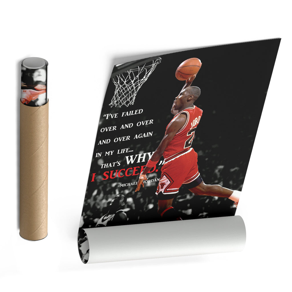 Michael Jordan Inspirational Quote Canvas Wall Art – Chicago Bulls Home Decor